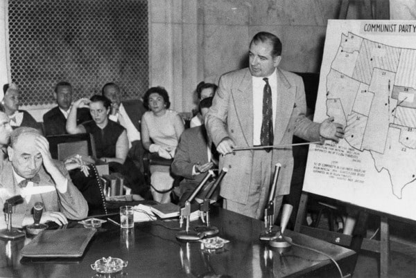 Attorney Joe Welch and Senator Joe McCarthy at the Army-McCarthy hearings on June 9, 1954